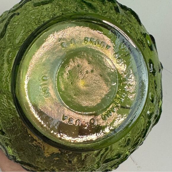 2 Vintage E.O. Brody Green Crinkle Glass Vases Mid-Century - Picture 2 of 6